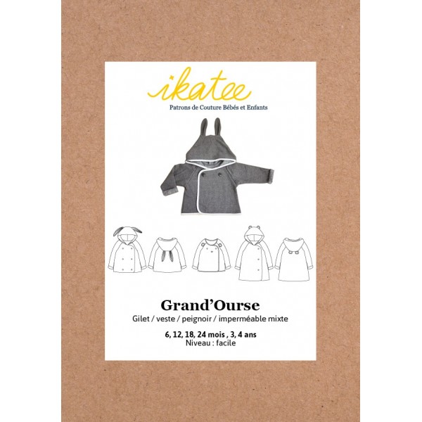 Patron Ikatee - Gilet Grand'ourse 6 mois - 4 ans