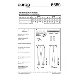 Patron Burda 6689 - Pantalon poches italiennes