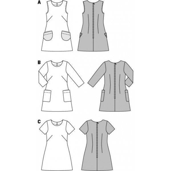Burda Style Patron De Couture Robe Trapèze Taille 44-54 - Patron Robe Facile à Coudre