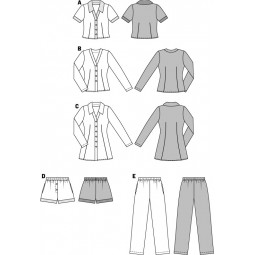 Patron Burda 6742 - Pyjama femme, chemise de nuit