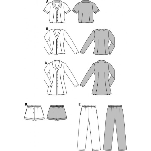 Patron Burda - pyjamas chemise de nuit