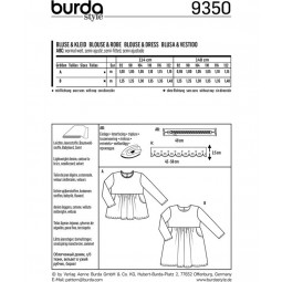 Patron Burda 9350 - Robe foncée pour petite fille
