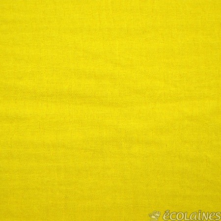 Tissu double gaze - Jaune citron