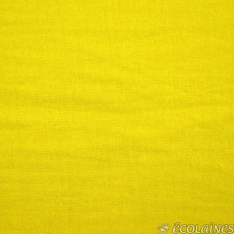 Tissu double gaze - Jaune citron