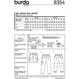 Patron Burda 9354 - Pantalon - short enfant