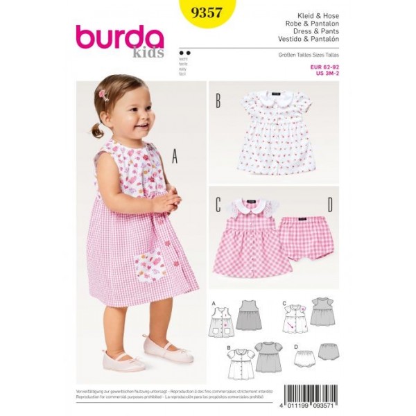 Patron Burda 9357 - Robe d'été pour enfant