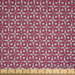 Tissu Lecien - Motifs rouges fond gris