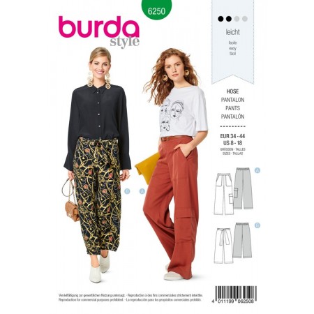 Patron Burda 6250 - Pantalon ample