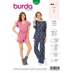 Patron Burda 6261 - Pyjama et pyjashort