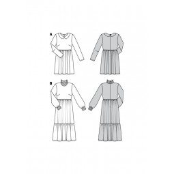 Patron Burda 6265 - Robe col claudine