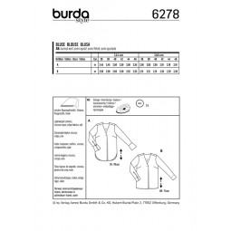 Patron Burda 6278 - Blouse en col V