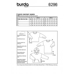 Patron Burda 6296 - Sweat-shirt