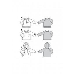 Patron Burda 9308 - Sweat-shirt à capuche enfant