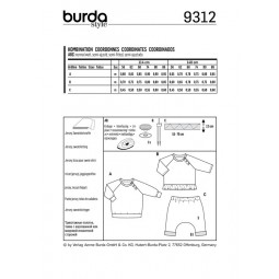 Patron Burda 9312 - Tee-shirt et pantalon élastique enfant
