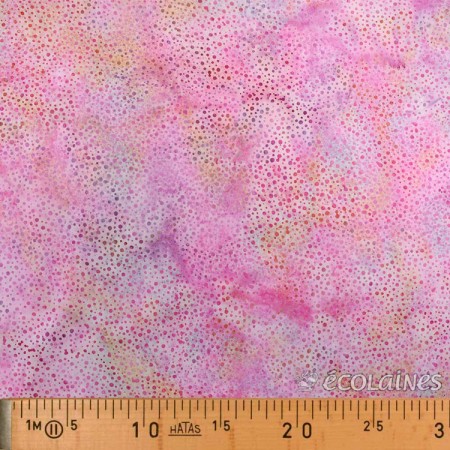 Tissu batik - Pointillé nuancé rose