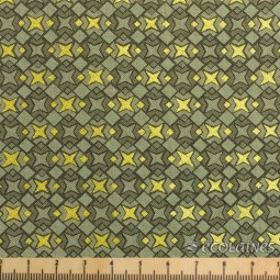 Tissu Noël - Mosaïque doré et taupe