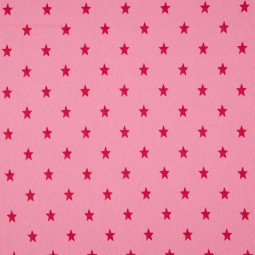 Tissu Bord-côte - Étoiles pink