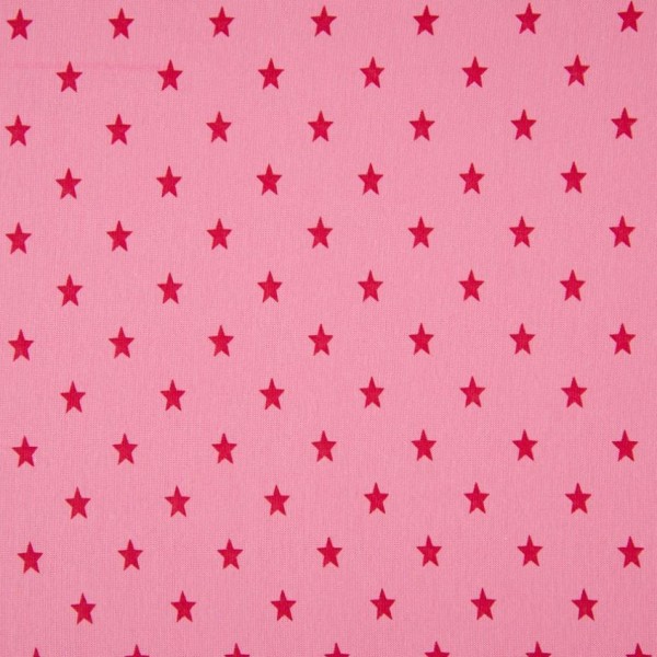 Tissu Bord-côte - Étoiles pink