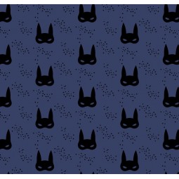 Tissu double gaze de coton Bio La Panda Love Fabrics - Bunny navy