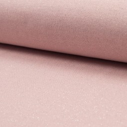 Tissu Bord-côte - Rose paillettes argent