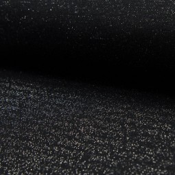 Tissu Bord-côte - Noir paillettes argent