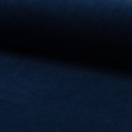 Tissu jersey velours Bleu marine