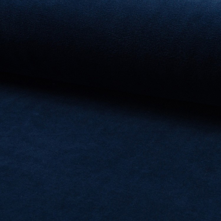 Tissu jersey velours Bleu marine
