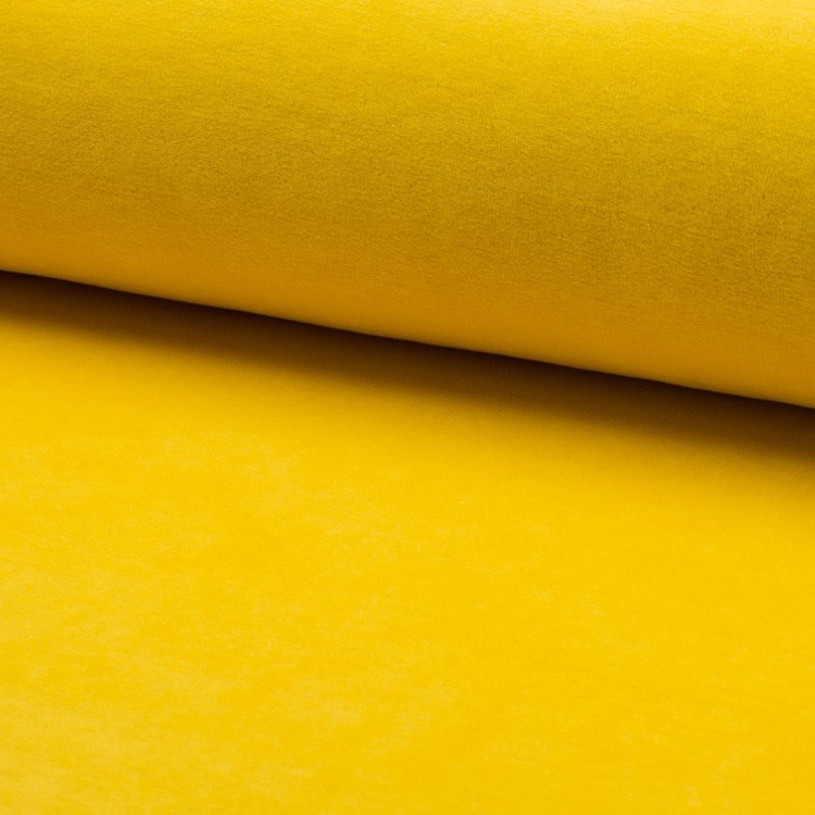 Tissu jersey velours Jaune soleil