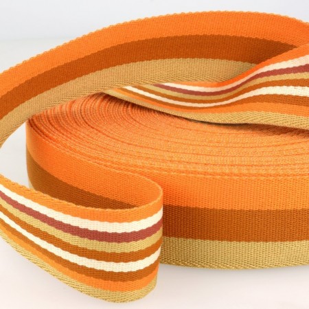 Sangle stripe double face 40 mm - Orange