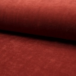 Tissu jersey velours Brique