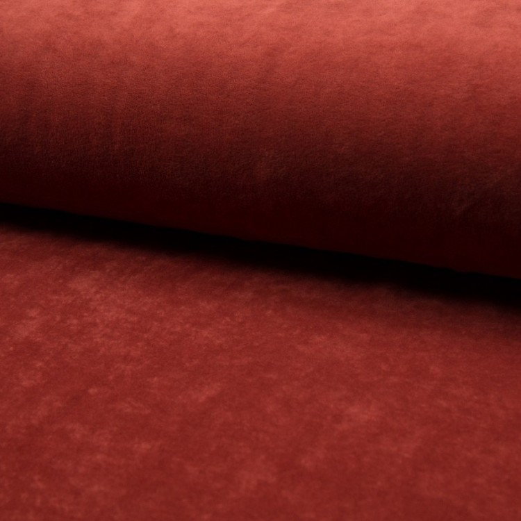 Tissu jersey velours Brique