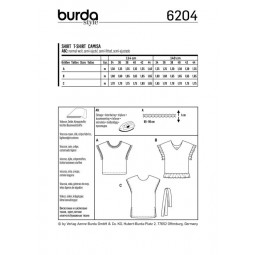 Patron Burda 6204 - T-shirt blouse femme réversible