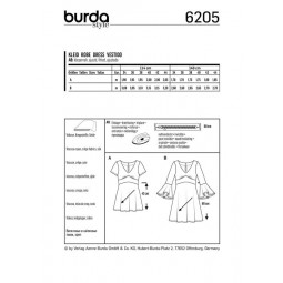 Patron Burda 6205 - Robe patineuse taille empire