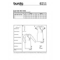 Patron Burda 6211 - Robe moulante décolleté cache-cœur