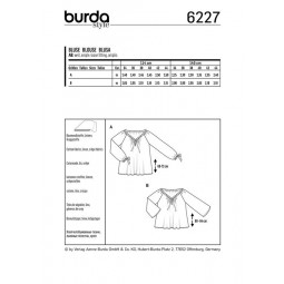 Patron Burda 6227 - Blouse ou tunique femme Carmen