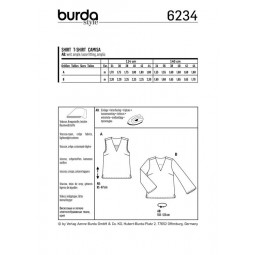 Patron Burda 6234 - Blouse encolure en V avec ou sans manches longues