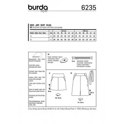 Patron Burda 6235 - Jupes trapèze avec empiècement