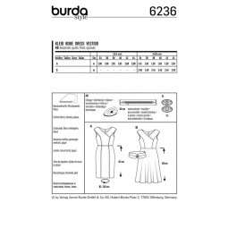 Patron Burda 6236 - Robe crayon à effet croisé, encolure portrait en V