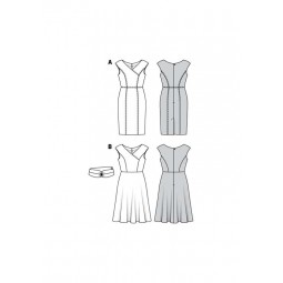 Patron Burda 6236 - Robe crayon à effet croisé, encolure portrait en V