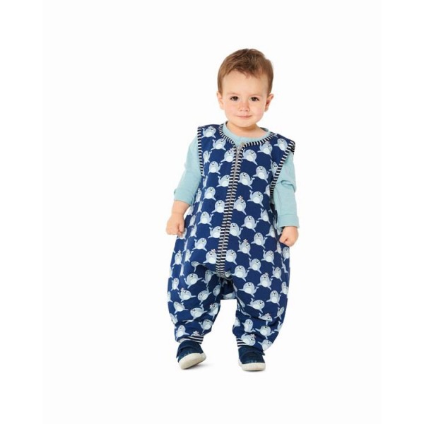 Patron Burda 9299 - Combinaison Bébé Onesie à Capuche Avec Ou Sans Manches, 6 à 36 Mois