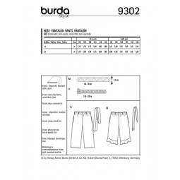 Patron Burda 9302 - Pantalon fille léger à coulisse élastiquée
