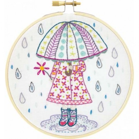 Kit de broderie - Emilie aime la pluie