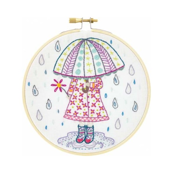 Kit de broderie - Emilie aime la pluie
