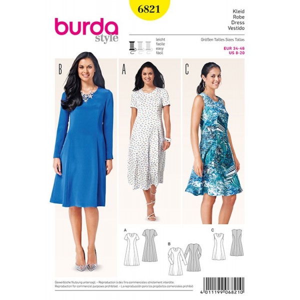 Patron Burda 6821 - Robe souple