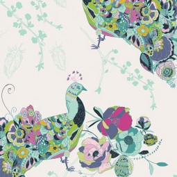 Art Gallery Fabrics - Petal and plume - Peacock waltz festal