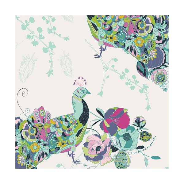 Art Gallery Fabrics - Petal and plume - Peacock waltz festal