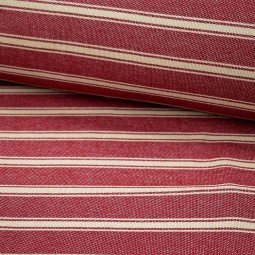 Tissu d'ameublement - Rayures tissées bordeaux beige