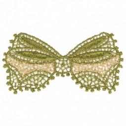 Écusson thermocollant - Noeud dentelle vert