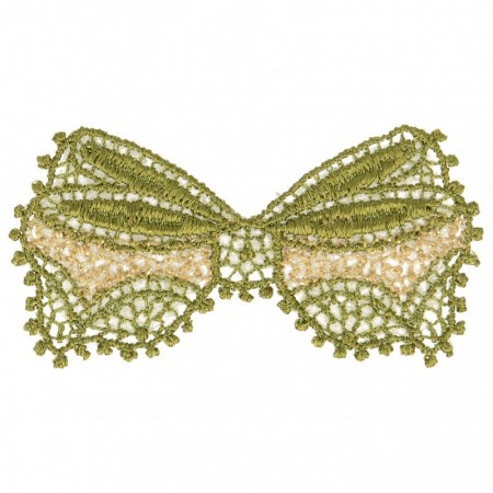 Écusson thermocollant - Noeud dentelle vert