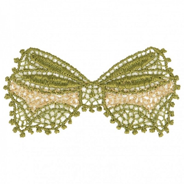 Écusson thermocollant - Noeud dentelle vert
